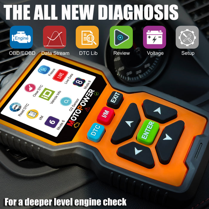MOTOPOWER MP69039 Car OBD2 Scanner Code Reader Engine Fault Code Reader Scanner CAN Diagnostic Scan Tool Advanced Edition