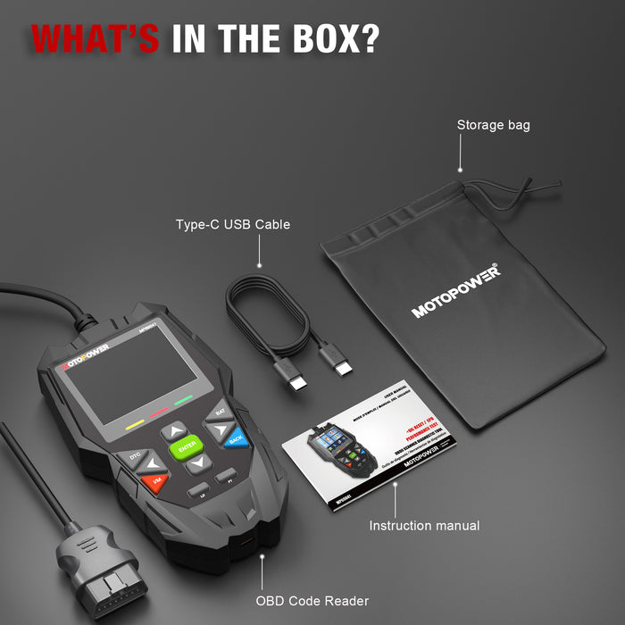 MOTOPOWER MP69041 5 in 1 Car OBD2 Scanner Check Engine Fault Code Reader Diagnostic Scan Tool, Oil Maintenance Reset, EPB Reset, Battery Test, Perform