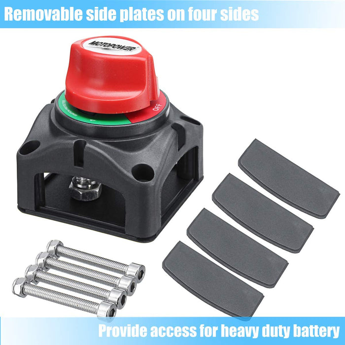 MOTOPOWER MP69157 Battery Switch Battery Isolator 1-2-Both-Off Battery Disconnect Master Cutoff Switch for Marine Boat Car RV ATV UTV Vehicle