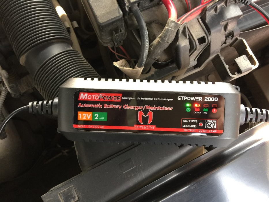 MOTOPOWER MP00207A 12V 2Amp Automatic Battery Charger for Lithium Ion Batteries