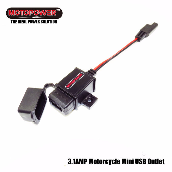 MOTOPOWER MP0609A 3.1Amp Motorcycle USB Charger Kit SAE to USB Adapter