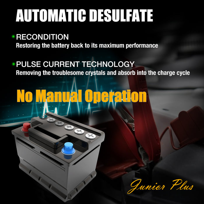 MOTOPOWER MP00205C 12V 800mA Automatic Battery Charger, Battery Maintainer, Trickle Charger, and Battery Desulfator