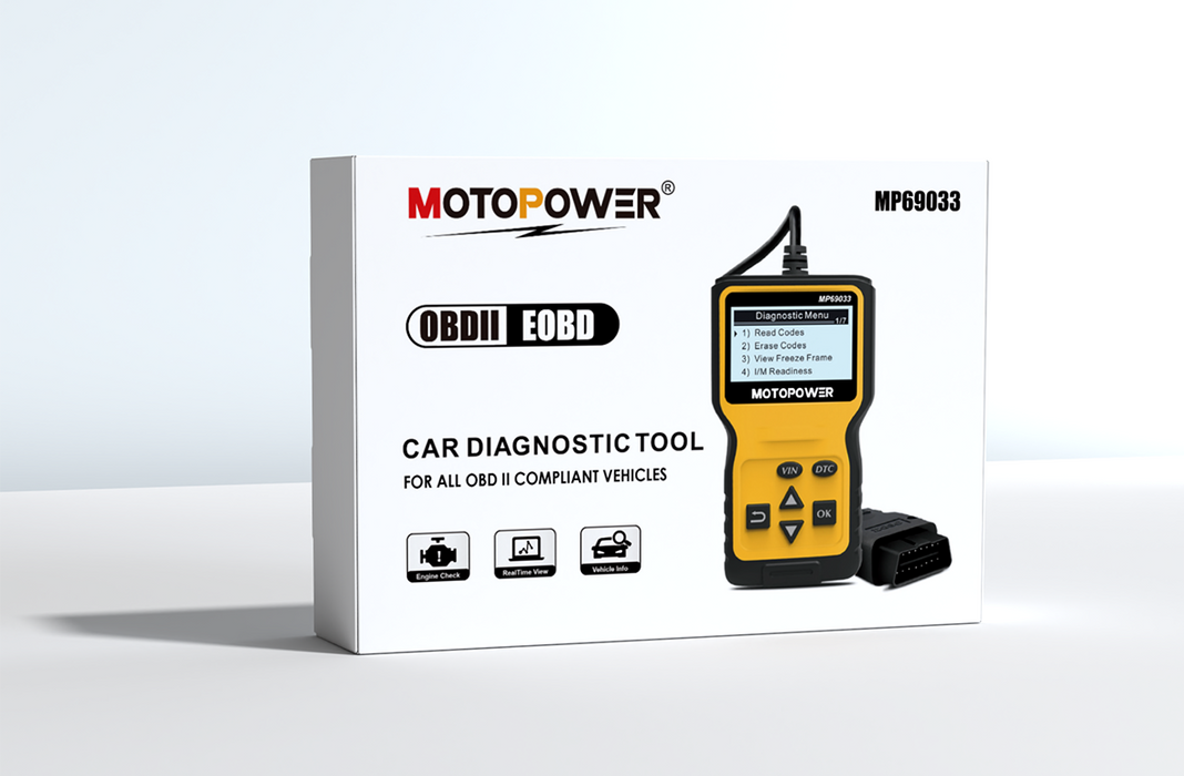 MOTOPOWER MP69033 OBD2 Scanner Universal Car Engine Fault Code Reader, CAN Diagnostic Scan Tool for All OBD II Protocol Cars