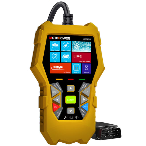 MOTOPOWER MP69040 Car OBD2 Scanner Check Engine Fault Code Reader Diagnostic Scan Tool, Yellow