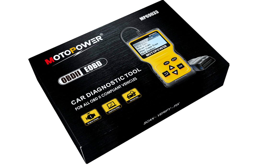 MOTOPOWER MP69033 OBD2 Scanner Universal Car Engine Fault Code Reader, CAN Diagnostic Scan Tool for All OBD II Protocol Cars