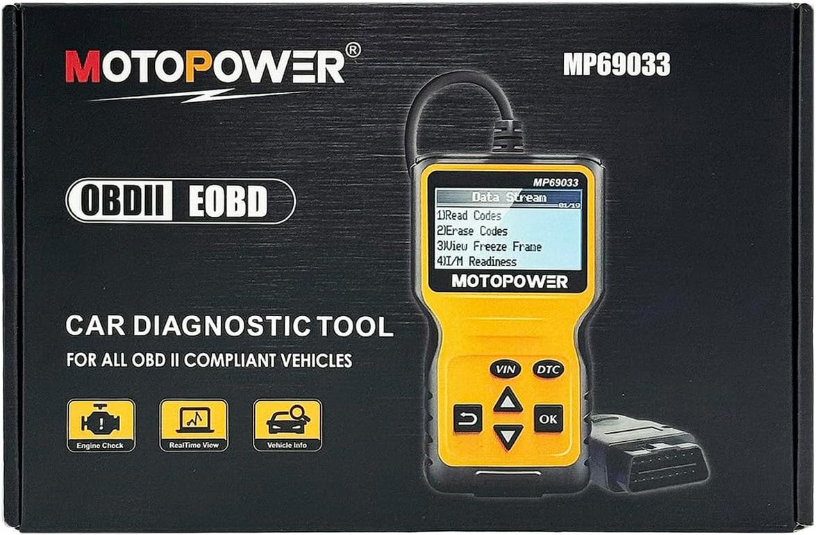 MOTOPOWER MP69033 OBD2 Scanner Universal Car Engine Fault Code Reader ...