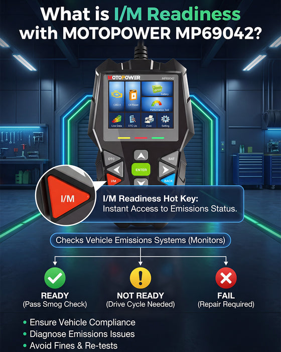 MOTOPOWER MP69042 4 in 1 Code Reader Car Diagnostic Scan Tool Oil Maintenance Reset, Battery Test, Performance Test with Lifetime Update
