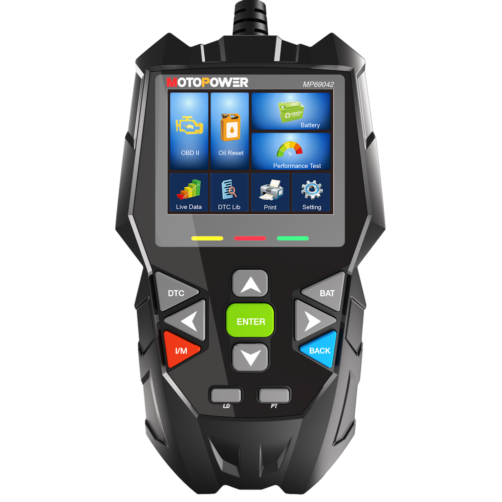 MOTOPOWER MP69042 4 in 1 Code Reader Car Diagnostic Scan Tool Oil Maintenance Reset, Battery Test, Performance Test with Lifetime Update