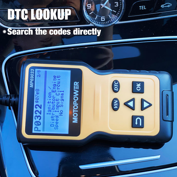 MOTOPOWER MP69033 OBD2 Scanner Universal Car Engine Fault Code Reader, CAN Diagnostic Scan Tool for All OBD II Protocol Cars