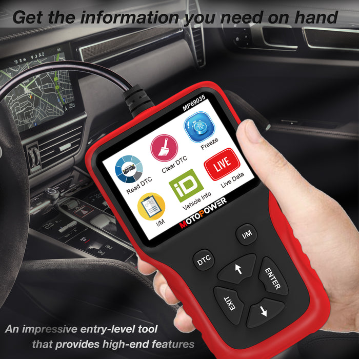 MOTOPOWER MP69035 OBD2 Scanner Universal Car Engine Fault Code Reader ...