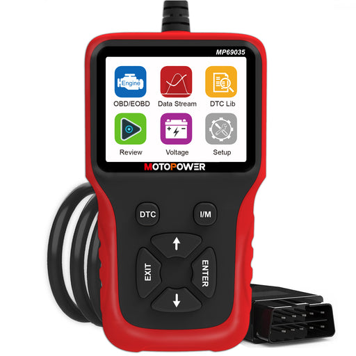 MOTOPOWER MP69035 OBD2 Scanner Universal Car Engine Fault Code Reader, CAN Diagnostic Scan Tool Red