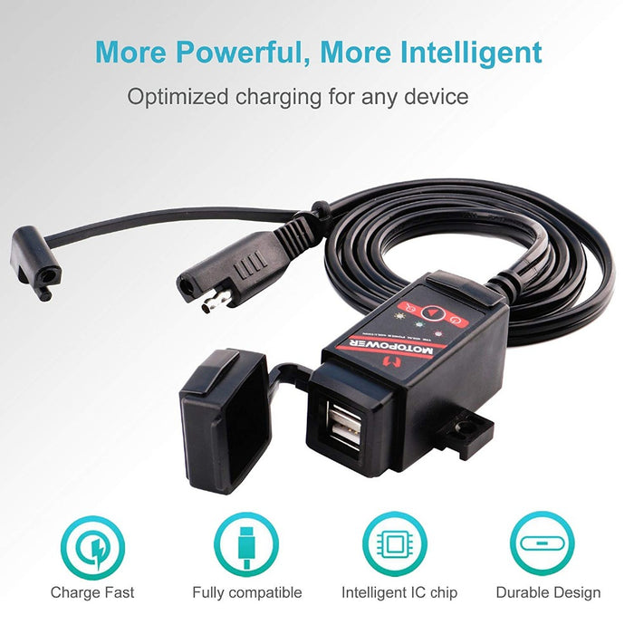 Kit de chargeur double USB pour moto MP0608, 3,1 ampères 