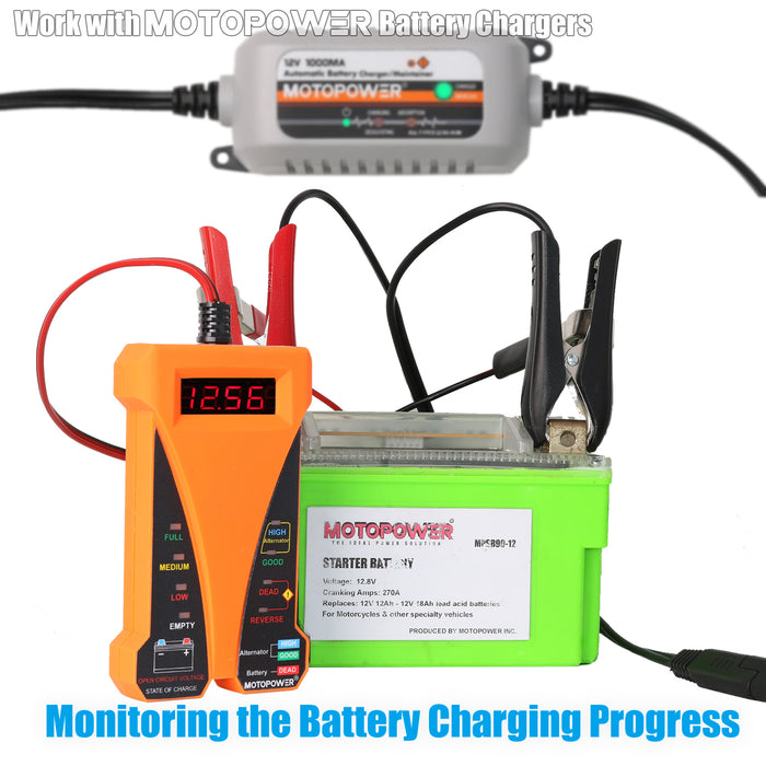 MP0514D Testeur de batterie numérique 12 V - Orange