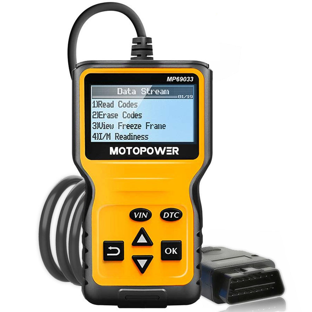 MOTOPOWER MP69033 Scanner universel de code d'erreur de moteur de voiture OBD2, outil de diagnostic CAN pour toutes les voitures avec protocole OBD II depuis 1996