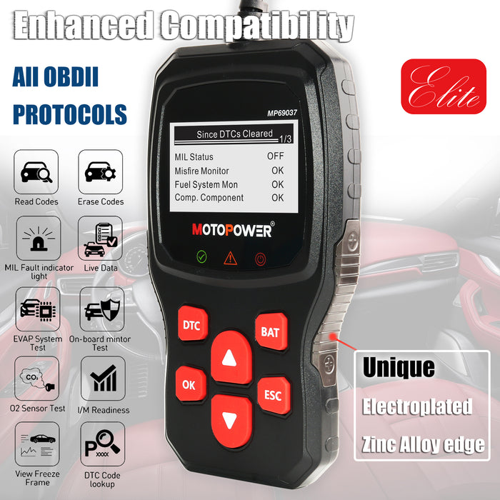 OBD2 Scanner Code Reader Car Diagnostic Tool, Scan Tools Car Engine  Diagnostic Scanner Tool For All OBDII Protocol Cars 